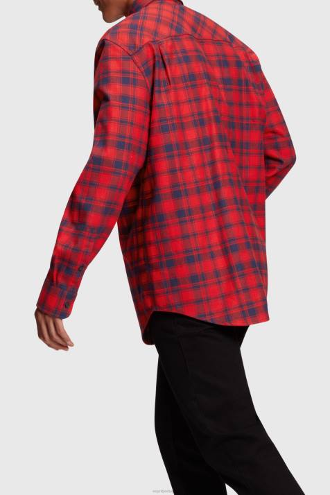 camisas vermelho homens Esprit camisa xadrez de flanela NBHL792
