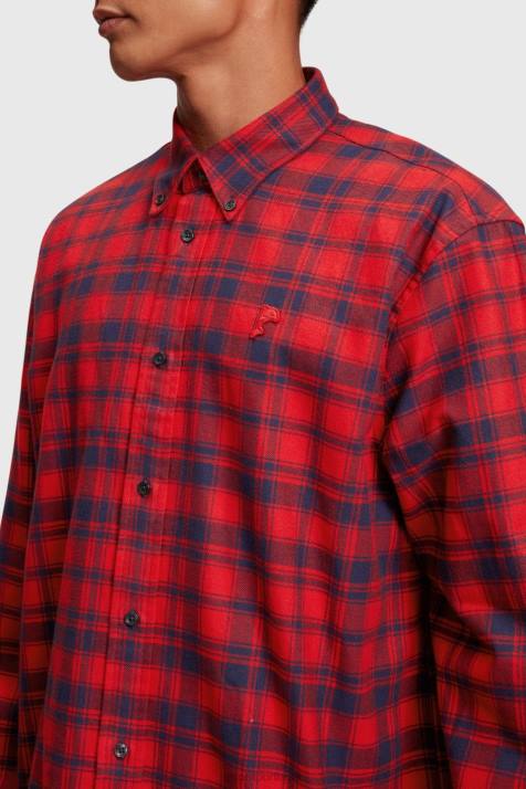 camisas vermelho homens Esprit camisa xadrez de flanela NBHL792