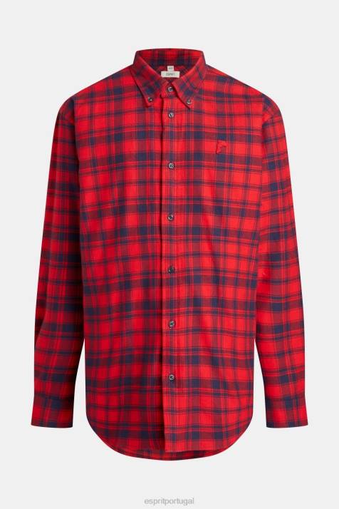 camisas vermelho homens Esprit camisa xadrez de flanela NBHL792