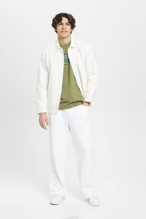 Camisetas Oliva homens Esprit camiseta de algodão com estampa de logo retrô NBHL631