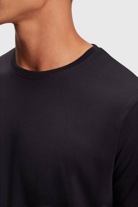 Camisetas Preto branco homens Esprit pack de duas camisetas de algodão com gola redonda NBHL857