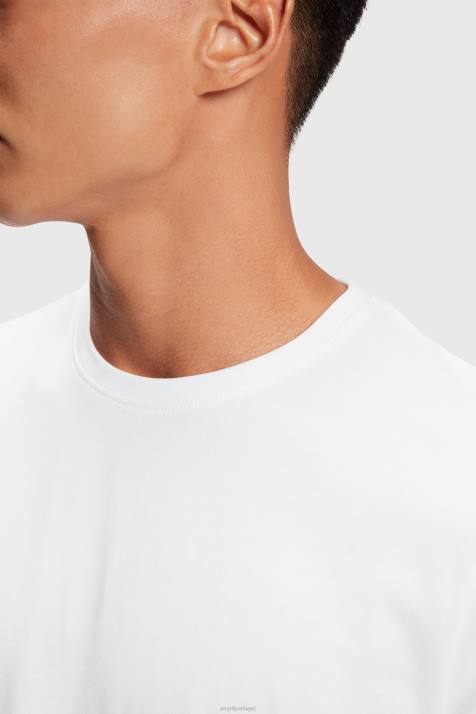 Camisetas Preto branco homens Esprit pack de duas camisetas de algodão com gola redonda NBHL857