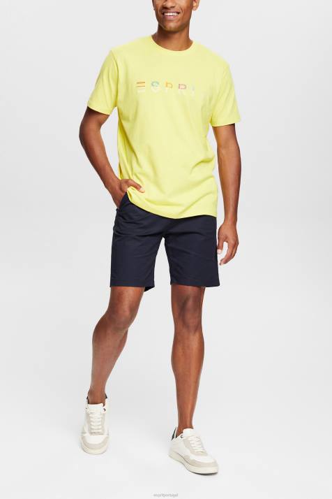 Camisetas amarelo brilhante homens Esprit camiseta jersey com logo bordado NBHL920