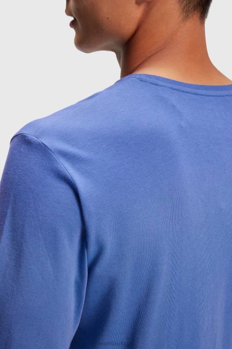 Camisetas azul homens Esprit camiseta com estampa de logo NBHL867