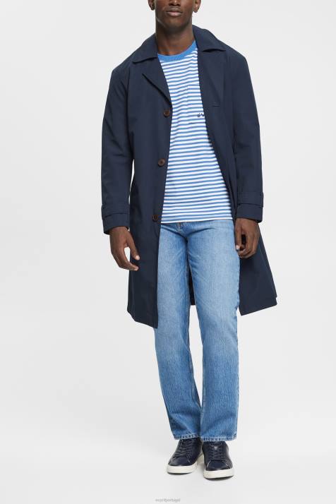 Camisetas azul homens Esprit camiseta listrada de malha NBHL899