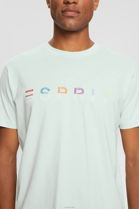 Camisetas azul pastel homens Esprit camiseta jersey com logo bordado NBHL919