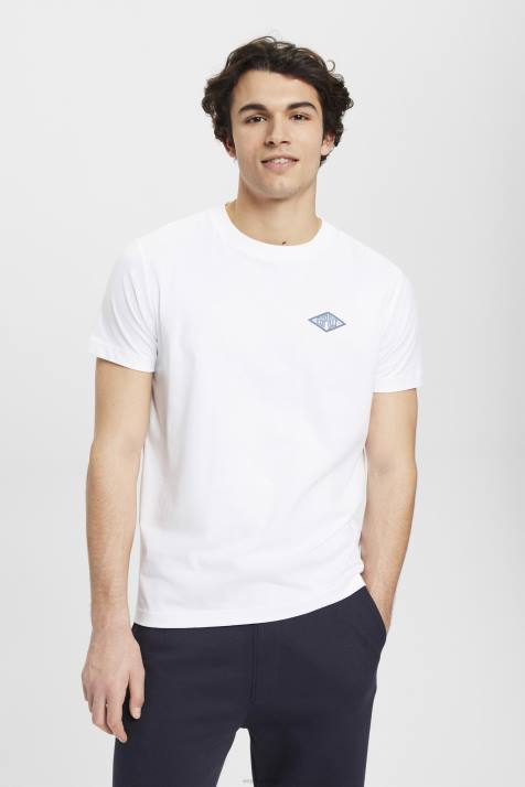 Camisetas branco homens Esprit camiseta com estampa de logo NBHL599