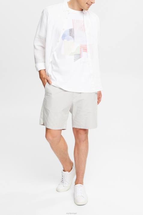 Camisetas branco homens Esprit camiseta com ilustração de algodão sustentável NBHL939