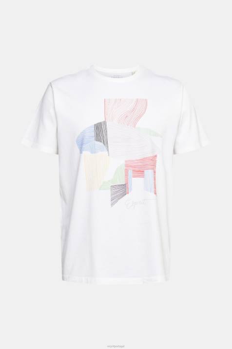 Camisetas branco homens Esprit camiseta com ilustração de algodão sustentável NBHL939