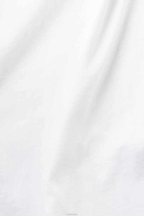 Camisetas branco homens Esprit camiseta de algodão com estampa de logo NBHL624