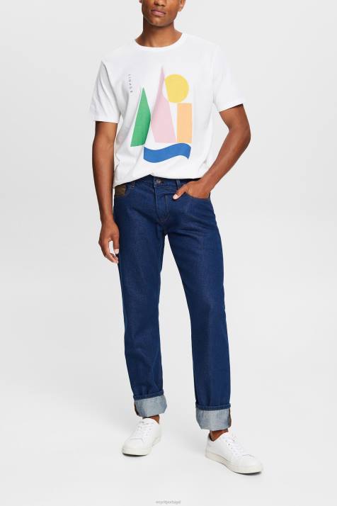 Camisetas branco homens Esprit camiseta jersey com estampa NBHL844