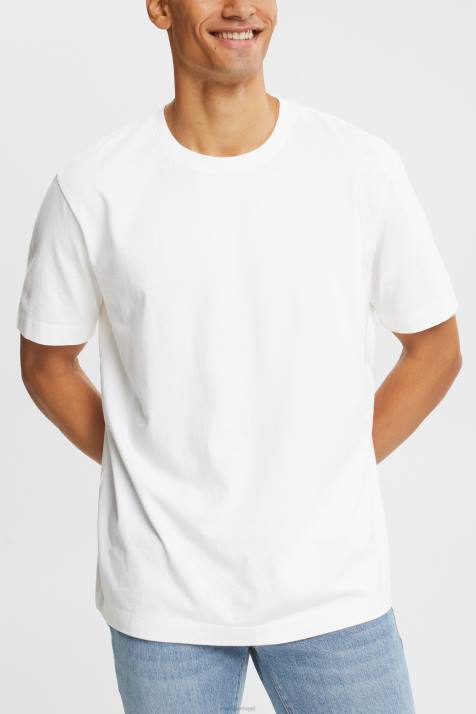 Camisetas branco homens Esprit camiseta lisa NBHL929