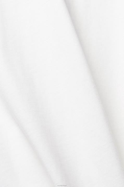 Camisetas branco homens Esprit camiseta lisa NBHL929
