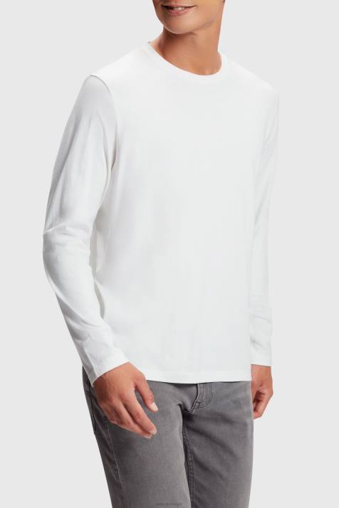 Camisetas branco homens Esprit camiseta regular de jérsei sólido NBHL859
