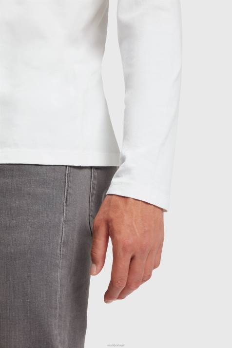 Camisetas branco homens Esprit camiseta regular de jérsei sólido NBHL859
