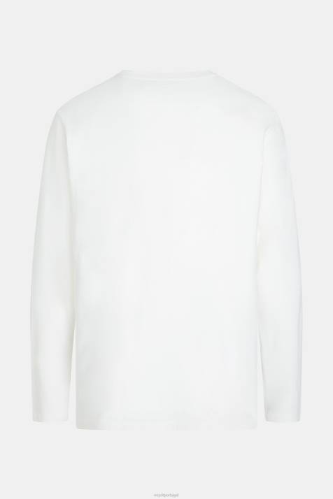 Camisetas branco homens Esprit camiseta regular de jérsei sólido NBHL859