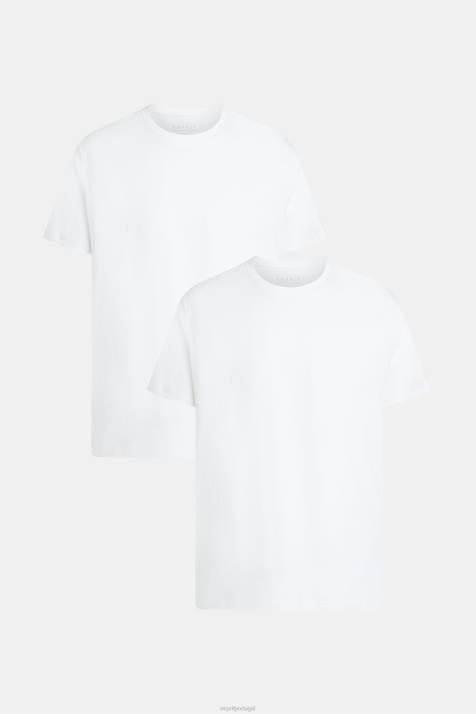 Camisetas branco homens Esprit pack de duas camisetas de algodão com gola redonda NBHL856