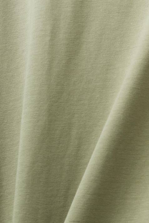 Camisetas cáqui claro homens Esprit camiseta de jérsei NBHL746