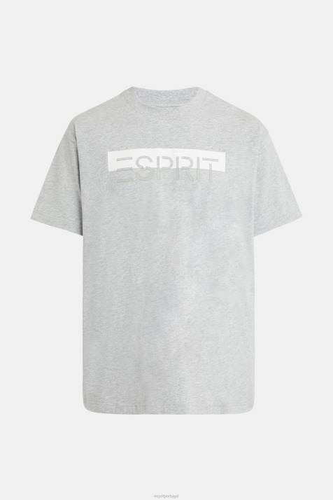 Camisetas cinza claro homens Esprit camiseta com aplique de logo e brilho fosco NBHL615