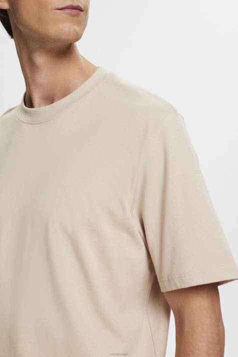 Camisetas cinza claro homens Esprit camiseta de algodão com gola redonda NBHL722
