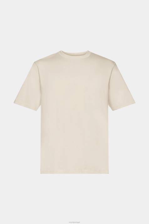 Camisetas cinza claro homens Esprit camiseta de algodão com gola redonda NBHL722