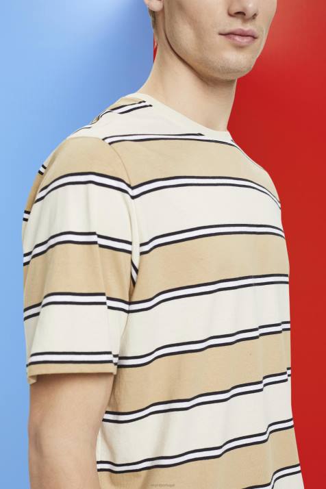Camisetas gelo homens Esprit camiseta listrada de algodão sustentável NBHL707