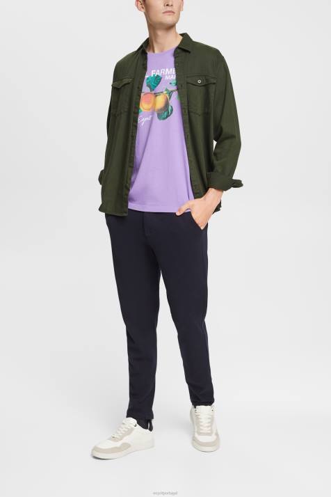 Camisetas lilás homens Esprit camiseta estampada NBHL889