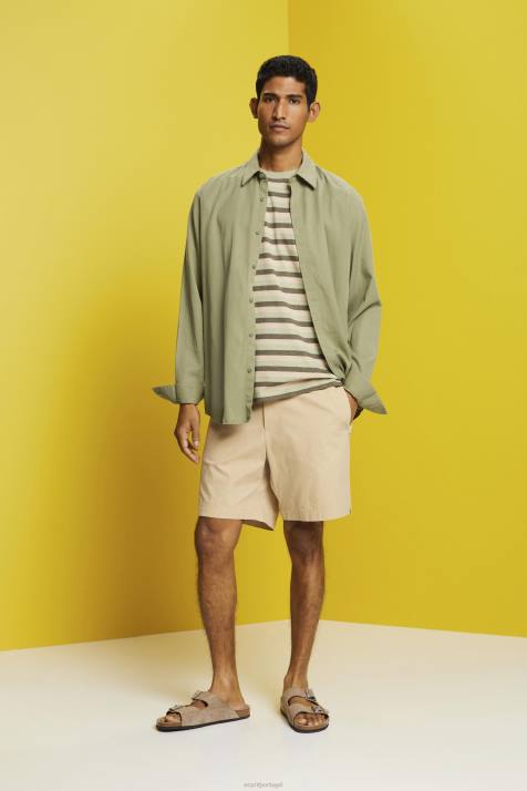 Camisetas luz verde homens Esprit camiseta listrada em jersey, 100% algodão NBHL735