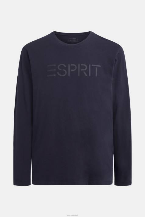Camisetas marinha homens Esprit camiseta com estampa de logo NBHL866