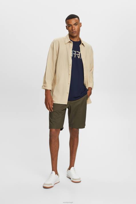 Camisetas marinha homens Esprit camiseta com estampa frontal, 100% algodão NBHL740