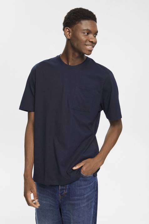 Camisetas marinha homens Esprit camiseta de jérsei NBHL681