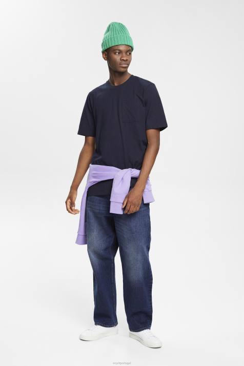 Camisetas marinha homens Esprit camiseta de jérsei NBHL681