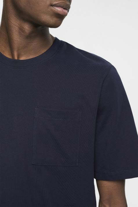 Camisetas marinha homens Esprit camiseta de jérsei NBHL681