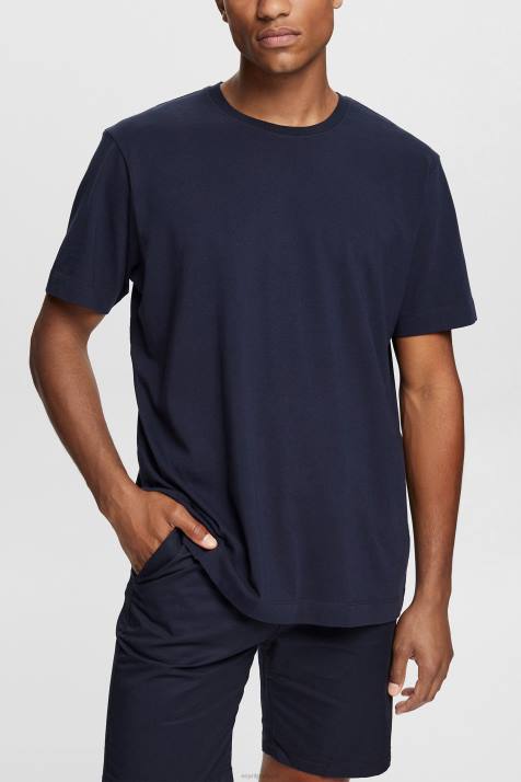 Camisetas marinha homens Esprit camiseta lisa NBHL930