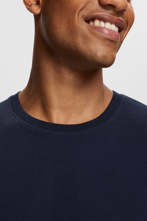 Camisetas marinha homens Esprit camiseta lisa NBHL930