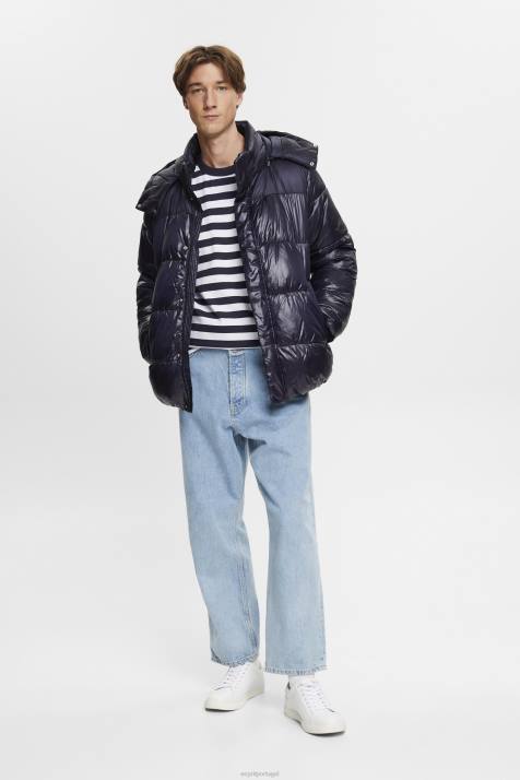 Camisetas marinha homens Esprit camiseta listrada com gola redonda NBHL721