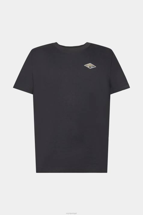 Camisetas preto homens Esprit camiseta com estampa de logo NBHL598