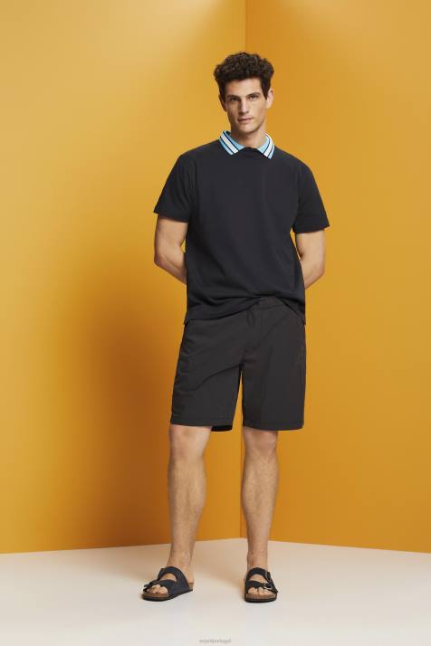 Camisetas preto homens Esprit camiseta com logo, 100% algodão NBHL668