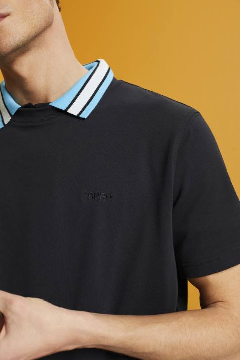 Camisetas preto homens Esprit camiseta com logo, 100% algodão NBHL668