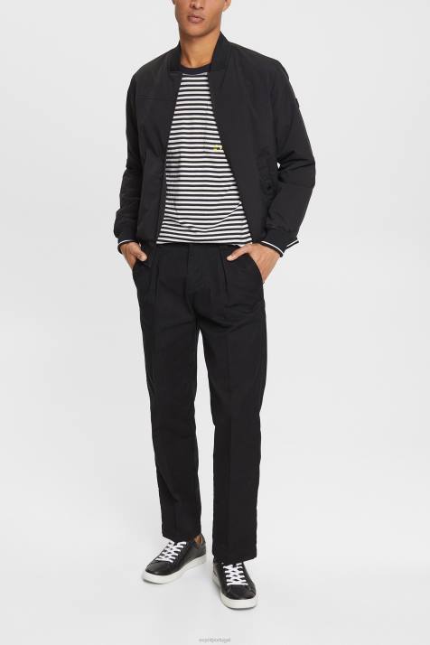 Camisetas preto homens Esprit camiseta listrada de malha NBHL898