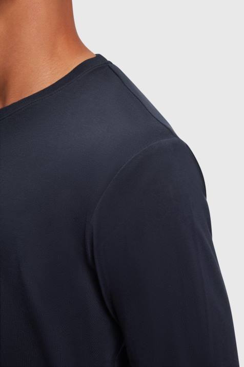 Camisetas preto homens Esprit camiseta regular de jérsei sólido NBHL858