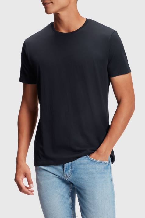Camisetas preto homens Esprit pack de duas camisetas de algodão com gola redonda NBHL855