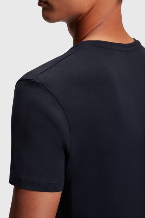 Camisetas preto homens Esprit pack de duas camisetas de algodão com gola redonda NBHL855