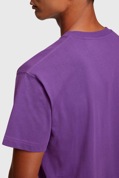 Camisetas roxo escuro homens Esprit camiseta com aplique de logo flocado no peito NBHL610