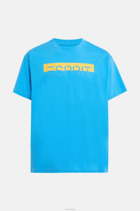 Camisetas turquesa homens Esprit camiseta com aplique de logo e brilho fosco NBHL618