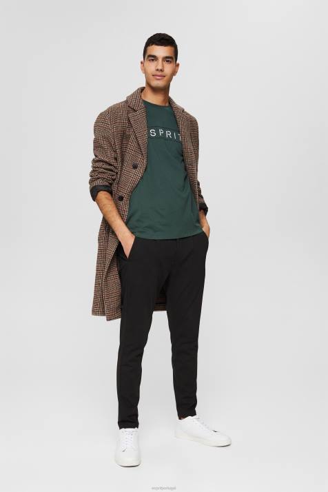 Camisetas verde-azulado homens Esprit camiseta com logo jersey, 100% algodão NBHL734