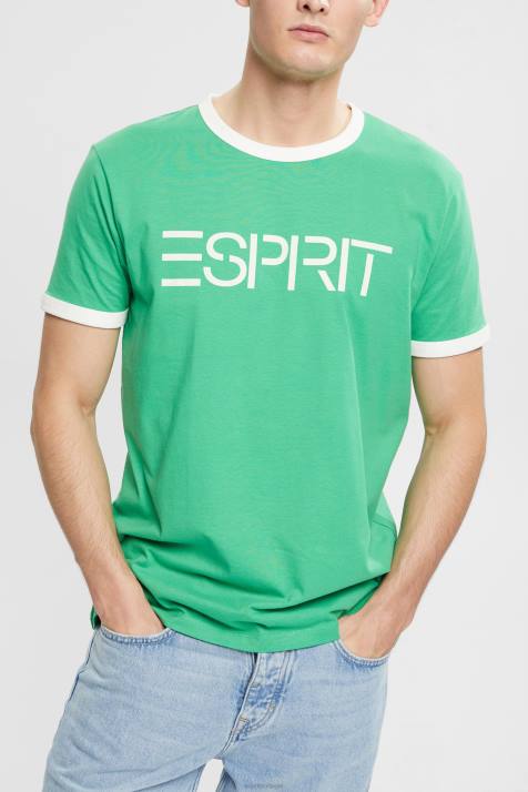Camisetas verde homens Esprit camiseta com estampa de logo NBHL950