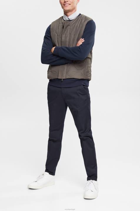 colete cáqui escuro homens Esprit colete acolchoado NBHL842