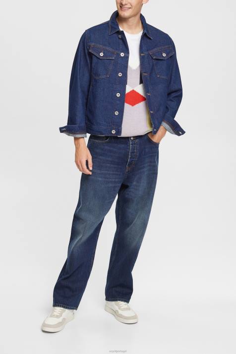 jaquetas lavagem azul escuro homens Esprit jaqueta jeans NBHL879