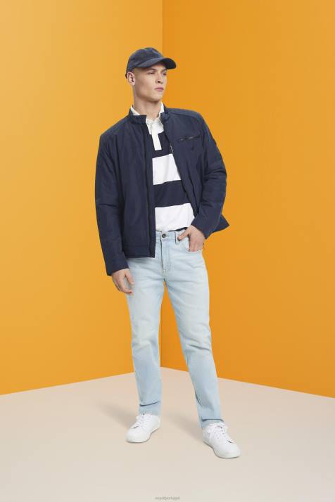 jaquetas marinha homens Esprit jaqueta ripstop repelente à água NBHL712